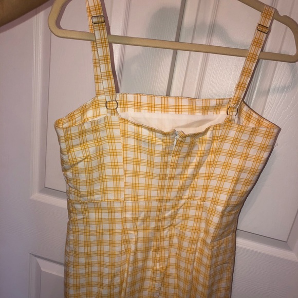 Yellow plaid shift dress - Picture 3 of 4